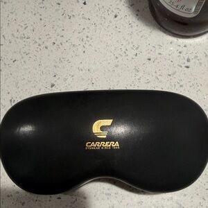 Carrera Black Sunglasses Case with Gold Logo